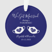 Blaue Elegante, Verheiratet während eines pandemis Ornament (Vorderseite)