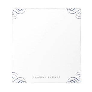 Blaue elegante vintage personalisierte Schreibware Notizblock