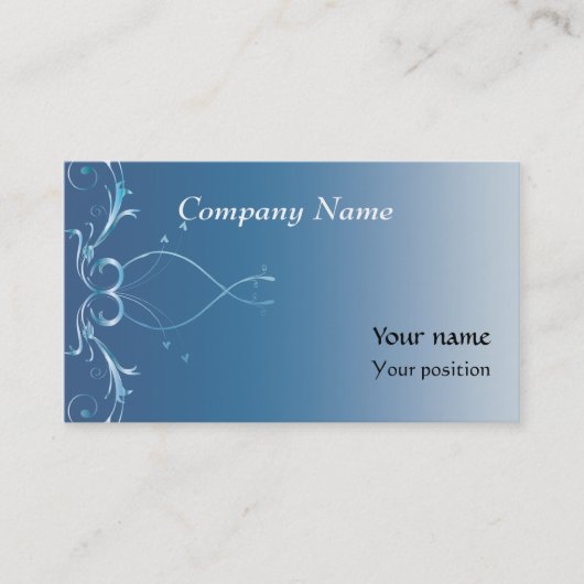Blaue elegante Visitenkarten Visitenkarte (Vorderseite)