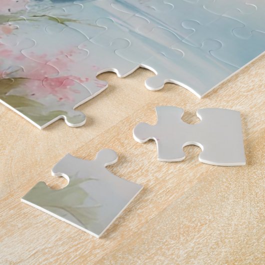 Blaue Eleganz: Altes Auto im Wasser Puzzle (Seite)