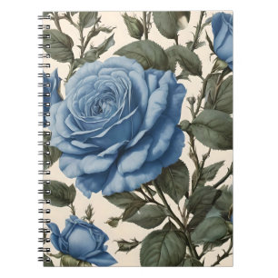 Blaue Eleganz: Vintage Rose der Provinz im Blut Notizblock