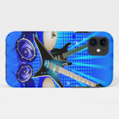 Blaue elektrische Gitarren, Trommeln u. Case-Mate iPhone Hülle (Rückseite (Horizontal))