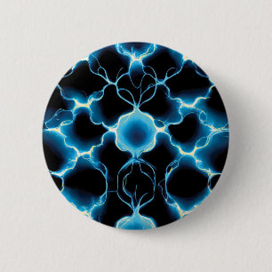 Blaue elektrische Synapse Wiederholungsmuster Button