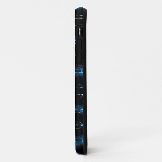 Blaue elektrische Synapse Wiederholungsmuster Case-Mate iPhone Hülle (Hinten/Links)