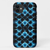 Blaue elektrische Synapse Wiederholungsmuster Case-Mate iPhone Hülle (Rückseite)
