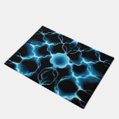 Blaue elektrische Synapse Wiederholungsmuster Fußmatte (Schrägansicht)