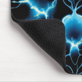 Blaue elektrische Synapse Wiederholungsmuster Mousepad (Ecke)