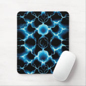 Blaue elektrische Synapse Wiederholungsmuster Mousepad (Mit Mouse)