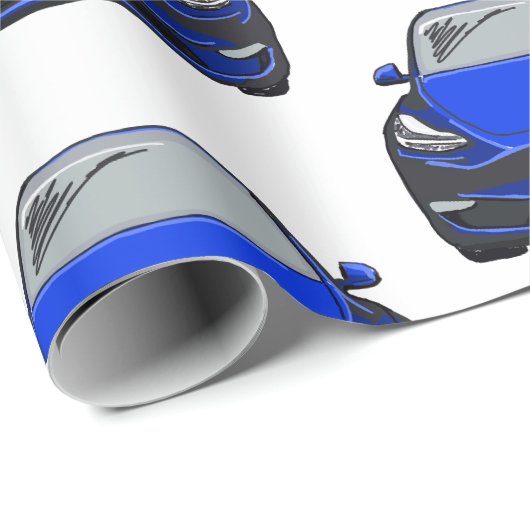 Blaue Elektrofahrzeug SUV Auto Geschenkpapier (Rolleneckpunkt)