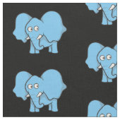 Blaue Elephant-Cartoon-Muster Stoff (Nahaufnahme)