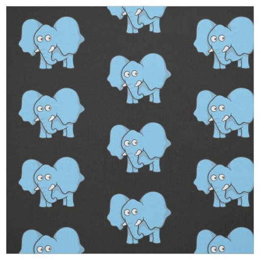 Blaue Elephant-Cartoon-Muster Stoff (Muster)