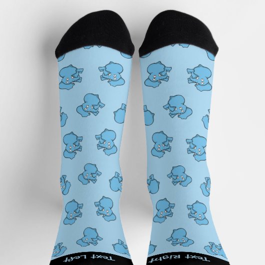 Blaue Elephant Cartoon Pattern Socks Socken (Oben)
