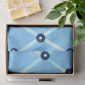 Blaue Elfenbein-Gitter-Studien-Funky-Muster-Decoup Seidenpapier (Geschenk)
