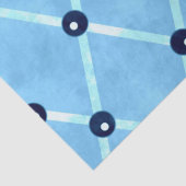 Blaue Elfenbein-Gitter-Studien-Funky-Muster-Decoup Seidenpapier (Detail)