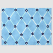 Blaue Elfenbein-Gitter-Studien-Funky-Muster-Decoup Seidenpapier (Vorderseite)