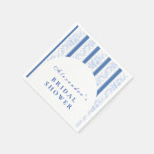 Blaue Elfenbeingarten-Blumen-Brautparty Serviette (Ecke)