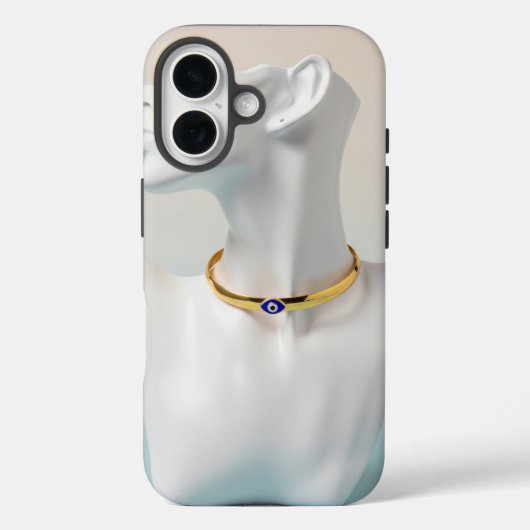 Blaue Emaille-Böse-Augen-Choker-Halskette Case-Mate iPhone Hülle (Rückseite)