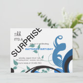 Blaue Energie-Einladung Einladung (Stehend Vorderseite)