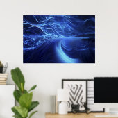 Blaue Energie-Strömung Poster (Heimbüro)