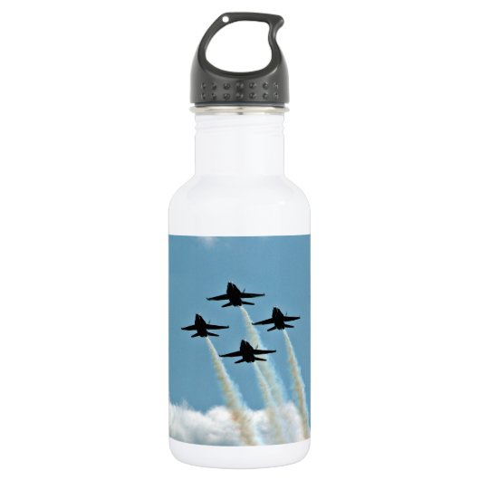 Blaue Engel in der Flugschau Edelstahlflasche (Vorderseite)
