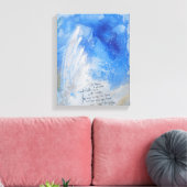 Blaue Engelflügel, sanft präsentiert Aquarellfarbe Leinwanddruck (Insitu (Wohnzimmer))