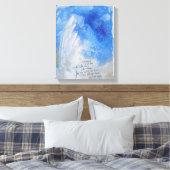 Blaue Engelflügel, sanft präsentiert Aquarellfarbe Leinwanddruck (Insitu (Schlafzimmer))