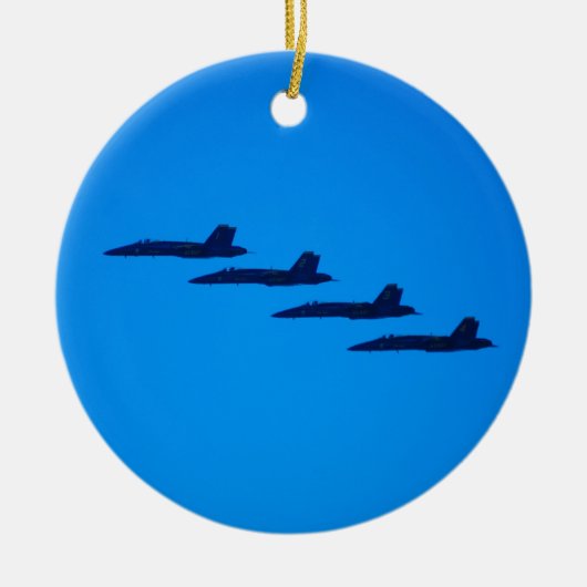 Blaue Engels-Jet Keramikornament (Vorne)