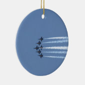 Blaue Engels-Jets Keramik Ornament (Rechts)