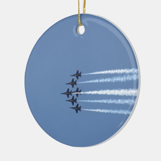Blaue Engels-Jets Keramik Ornament (Links)