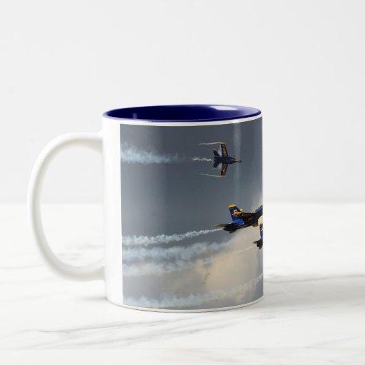 Blaue Engels-Tasse Zweifarbige Tasse (Links)