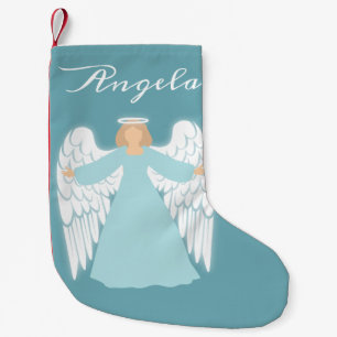 Blaue Engelsfigur Kleiner Weihnachtsstrumpf