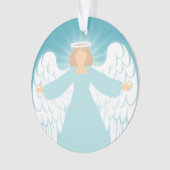 Blaue Engelsfigur Ornament (Vorderseite)