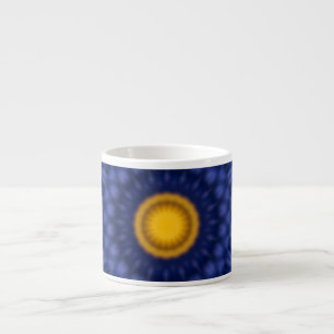 Blaue Ente mit gelbem Kaleidoskop Espressotasse