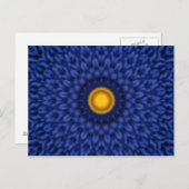 Blaue Ente mit gelbem Kaleidoskop Postkarte (Vorne/Hinten)