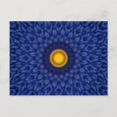 Blaue Ente mit gelbem Kaleidoskop Postkarte (Vorderseite)