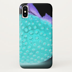 Blaue Erdbeere neon niedlich schwarz türkis Case-Mate iPhone Hülle