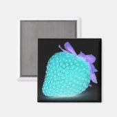 Blaue Erdbeere niedlich Magnet (Vorderseite/Rückseite)