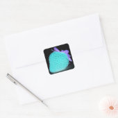 Blaue Erdbeere niedlich Quadratischer Aufkleber (Umschlag)