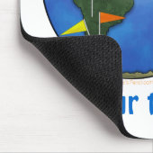 Blaue Erde mit Flaggen Geocaching Gewohnheit Mousepad (Ecke)