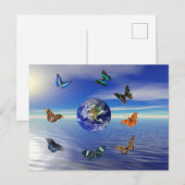 Blaue Erde Schmetterlinge Postkarte (Vorne/Hinten)