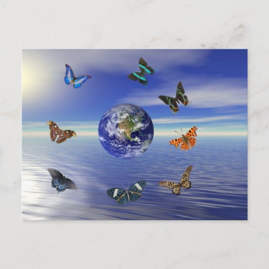 Blaue Erde Schmetterlinge Postkarte (Vorderseite)