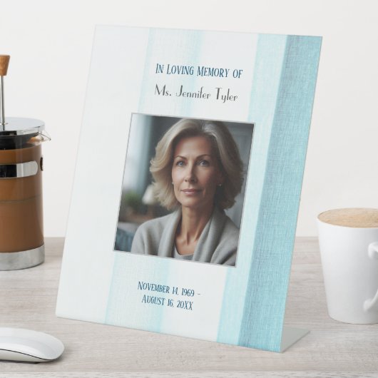 Blaue Erinnerung Elegantes Beerdigungsgedächtnis Sockelschild (In Situ)