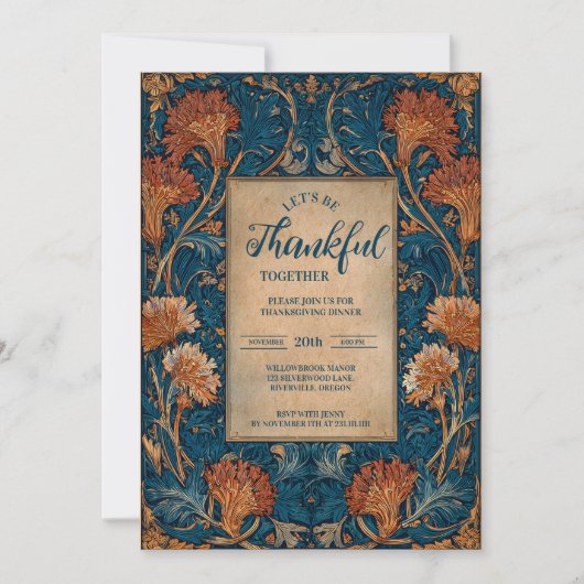 Blaue Ernte im Herbst Einladung (Vorderseite)