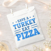 Blaue Erntedank rette Pizza aus Truthahn Geschenktütchen (Ausgeschnitten)
