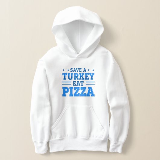 Blaue Erntedank rette Pizza aus Truthahn Hoodie (Ablage )