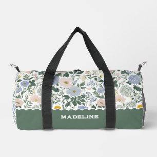 Blaue Errötung Cottagecore Wildblumenname Duffle Bag