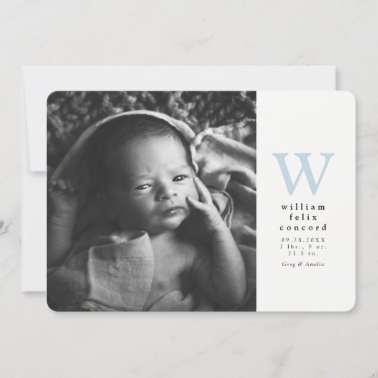 Blaue Erstgeburt Ankündigung (Vorderseite)