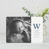 Blaue Erstgeburt Ankündigung (Stehend Vorderseite)