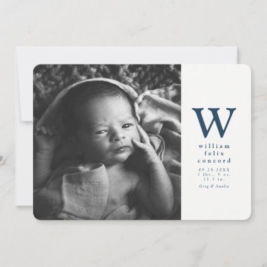 Blaue Erstgeburt Ankündigung (Vorderseite)