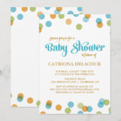 BLAUE ES IST EIN KLEINER KONFETTI | BABY SHOWER EI EINLADUNG (Vorne/Hinten)